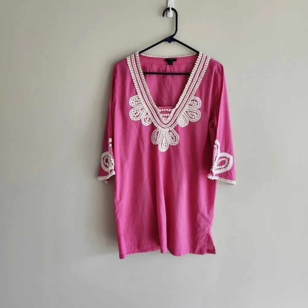 Pink Tunic with White Embroidery